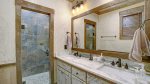 MASTER BATH w/ LARGE DUAL VANITY SINKS & WALK-IN SHOWER